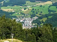 Vue sur Orbey depuis les hauteurs du Creux d'Argent.