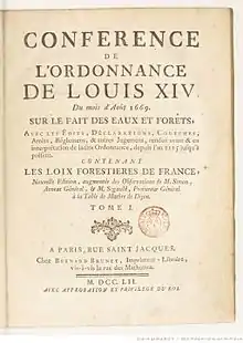 Ordonnance de 1669 sur les Eaux et Forêts