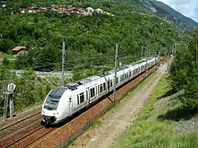 Marche d'essai de la première rame en redescendant de Modane pour Saint-Jean-de-Maurienne.