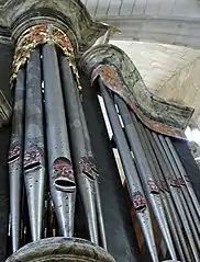 Détail de l'orgue de l'église de Suippes.