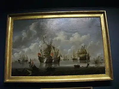 Combat naval des Quatre Jours, du 1er au 4 en juin 1666, 1667, exposé au musée des Beaux-Arts d'Orléans, en France.