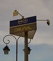 Panneau Orlyvalen gare d'Antony.