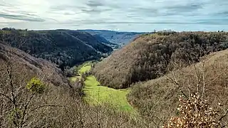 La vallée de la Brême depuis le saut du chevalier.