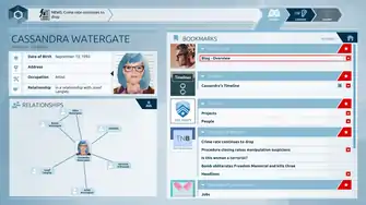 Écran d'ordinateur présentant de nombreuses informations sur un personnage aux cheveux bleus.