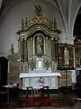 Église Saint-Sulpice : autel et retable de la Vierge.