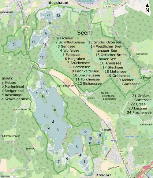 Carte des Osterseen.