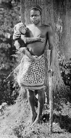 Ota Benga, pygmée congolais exposé au zoo du Bronx de New York en 1906.