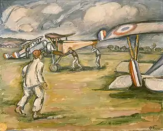 Annamites dans un camp d'aviation (1917), Paris, musée de l'Armée.