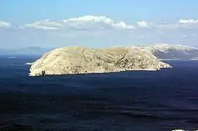 Vue de Prvić depuis le Velebit