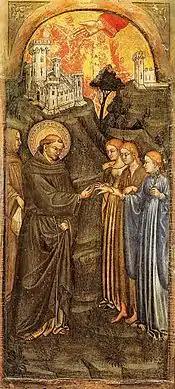 Mariage mystique de Saint François d'Assise avec la pauvreté, Rome, pinacothèque vaticane.