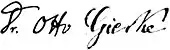 signature d'Otto von Gierke