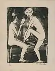 Otto Mueller,Deux filles avec un miroir,vers 1912