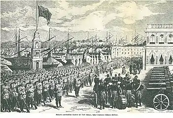 Armée et flotte ottomanes à Batoumi, avant 1878.