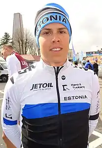 Aksel Nõmmela représentant son pays lors du Tour des Flandres espoirs 2015.