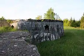 L'embrasure pour mitrailleuse de la casemate de Bourges, en 2009.