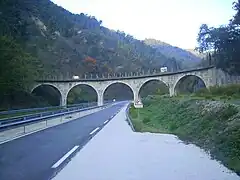 Viaduc du Careï aujourd'hui sur l'ancienne ligne de tramway de Menton à Sospel.