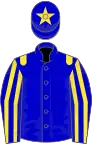 Blue, yellow epaulets, striped sleeves, star on cap