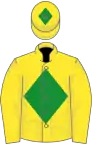 Yellow, green diamond on body and cap