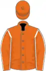 Orange, white seams on sleeves