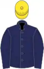 Blue, blue sleeves, yellow cap