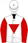 White, red inverted triangle and sleeves