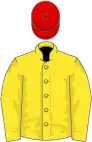 Yellow, red cap