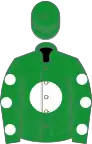 Green, white disc and spots on sleeves