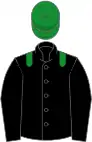 Black, green epaulets and cap