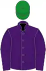 Purple, purple sleeves, green cap