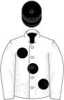 White,Large Black Spots, Black Cap