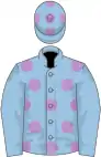 Light blue, mauve spots on body and cap