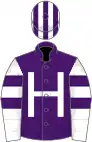 Mauve, white 'H', white sleeves, mauve armlets, striped cap