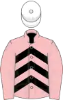 Pink, black chevrons on body, white cap