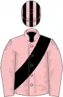 Pink, black sash, striped cap