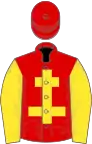 Red, yellow cross of lorraine and sleeves