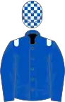 Royal blue, white epaulets, check cap