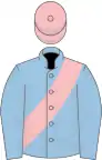 Light blue, pink sash and cap