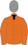 Orange, grey cap