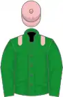 Green, pink epaulettes, green sleeves, pink cap