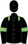 Black, light green epaulettes, black sleeves, light green armlets, black cap
