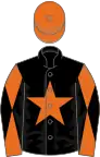Black, orange star, orange and black diabolo on sleeves, orange cap