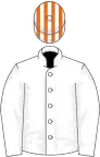 White, orange and white striped cap