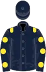 Dark blue, yellow epaulets, dark blue sleeves, yellow spots