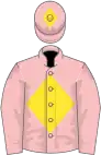 Pink, yellow diamond on body and cap