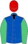 Royal Blue, Emerald Green sleeves, Red cap