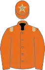 Orange, beige epaulets and star on cap