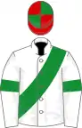 White, green sash and armlets, red and green quartered cap