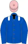 Royal blue, white epaulets, pink cap