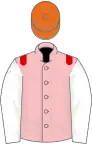 Pink, red epaulets, white sleeves, orange cap