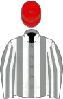 White and grey stripes, grey cap